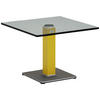BEISTELLTISCH 60/60/44,5 cm Gelb, Silberfarben quadratisch  - Gelb/Silberfarben, KONVENTIONELL, Glas/Holzwerkstoff (60/60/44,5cm)