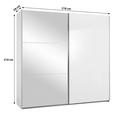 SCHWEBETÜRENSCHRANK 218/210/59 cm 2-türig Grau, Weiß  - Alufarben/Weiß, KONVENTIONELL, Glas/Holzwerkstoff (218/210/59cm) - Xora