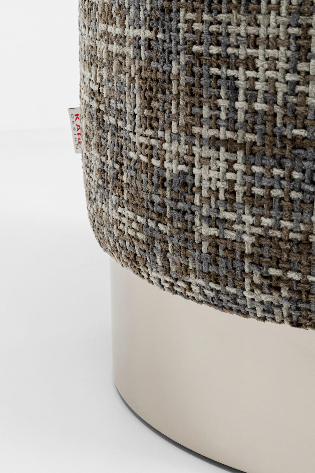 HOCKER Webstoff Silberfarben, Dunkelgrau  - Dunkelgrau/Silberfarben, KONVENTIONELL, Textil/Metall (39/47/39cm) - Kare-Design
