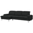 ECKSOFA in Webstoff Anthrazit  - Anthrazit/Schwarz, LIFESTYLE, Textil/Metall (180/310cm) - Valnatura