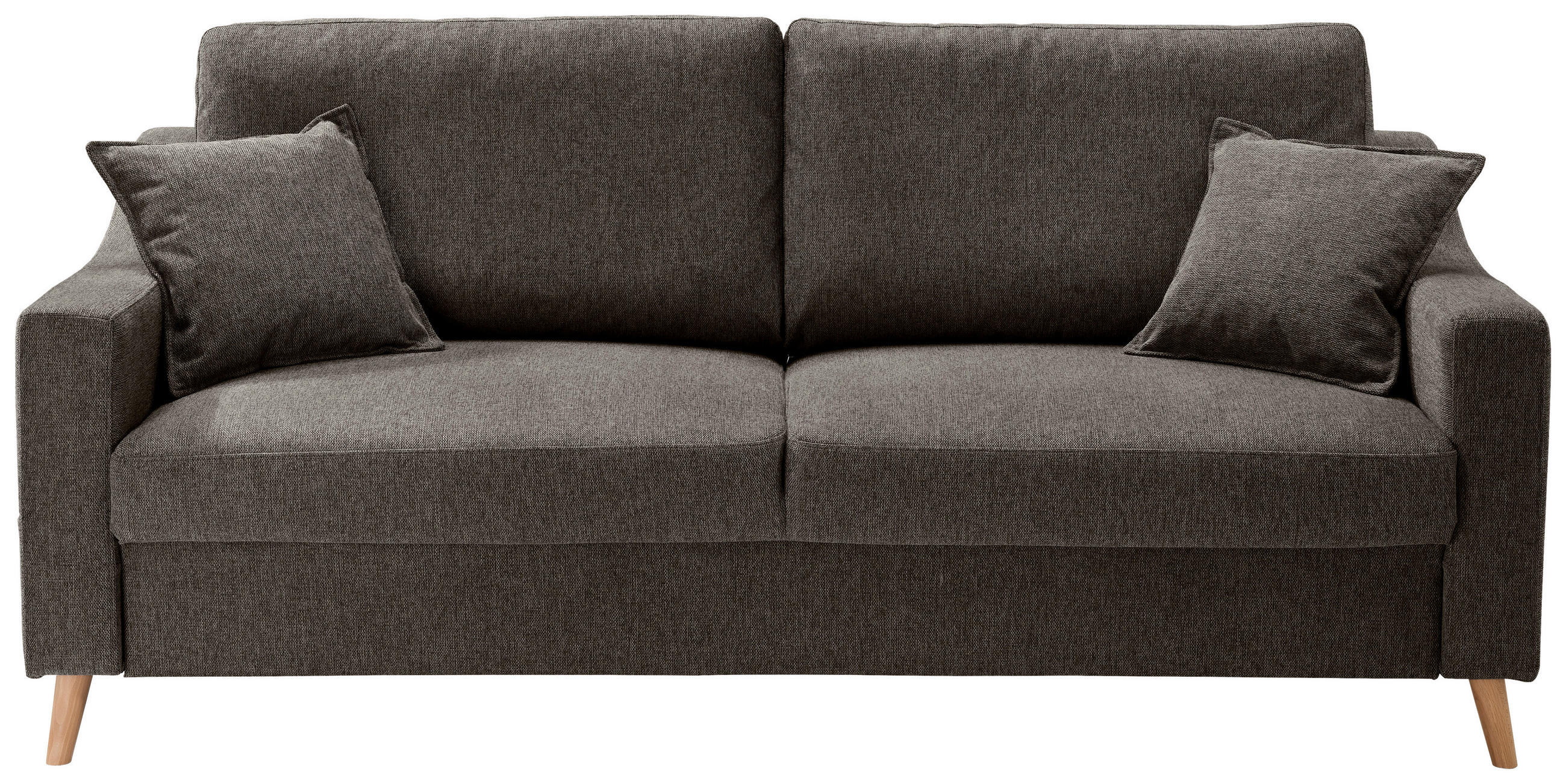 DREISITZER-SOFA Struktur Braun - Naturfarben/Braun, KONVENTIONELL, Holz/Textil (197/94/90cm) - P & B