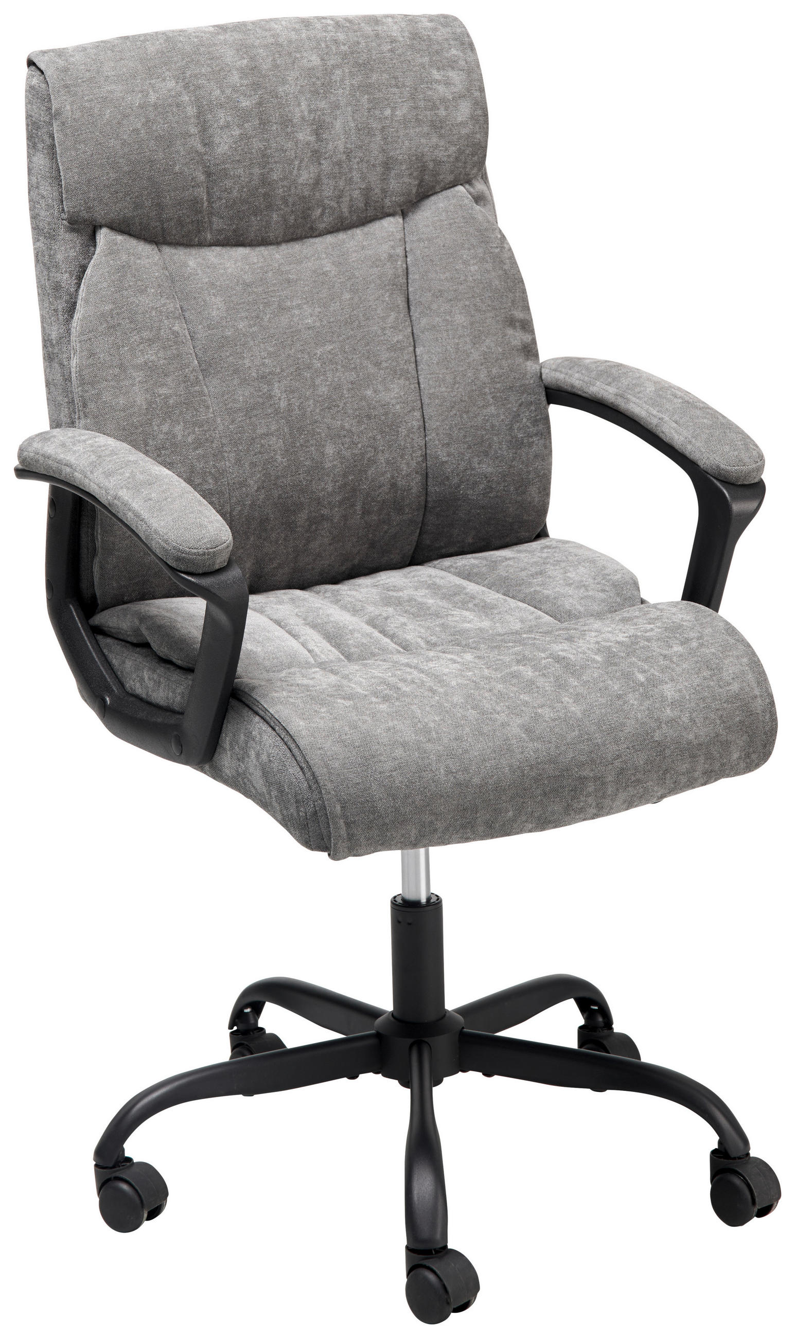 DREHSTUHL  in Chenille Grau  - Schwarz/Grau, LIFESTYLE, Holz/Kunststoff (62/99-107/65cm) - MID.YOU