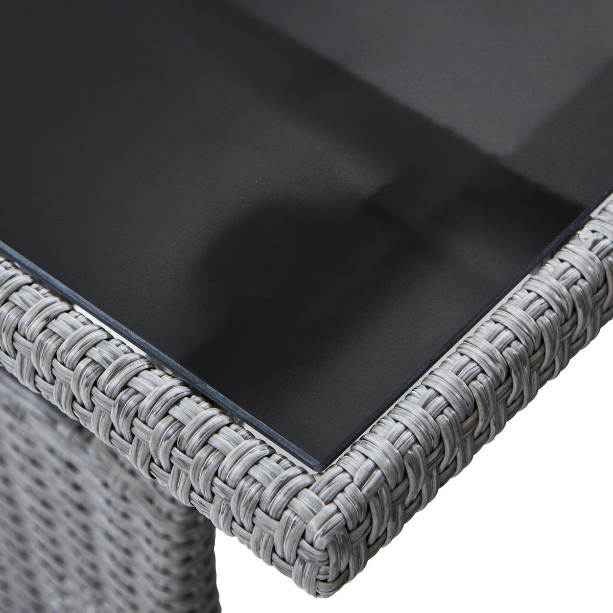 DINING-LOUNGESET Stahl  - Schwarz/Grau, KONVENTIONELL, Glas/Kunststoff (165/294/165cm) - Ambia Garden