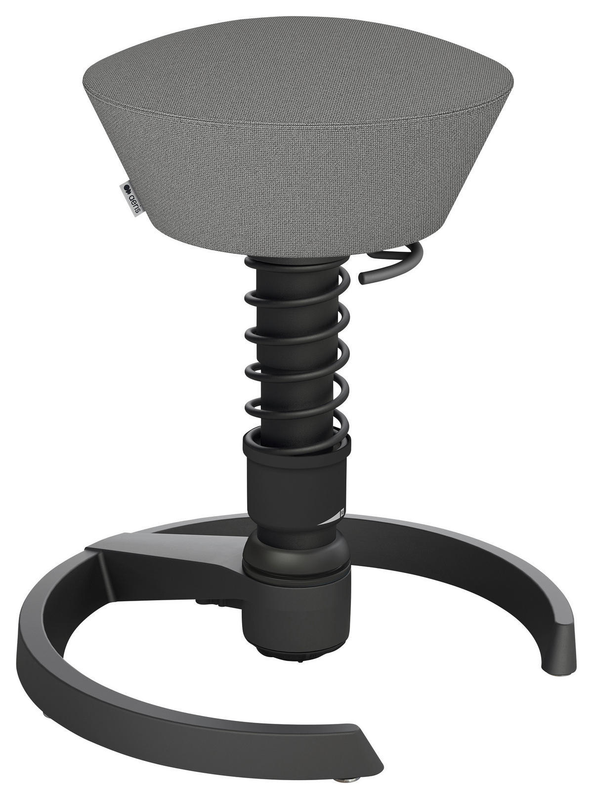 BÜROHOCKER   Schwarz, Hellgrau  - Hellgrau/Schwarz, Basics, Textil/Metall (55/45,66/55cm) - Aeris