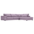 ECKSOFA Violett Cord  - Violett/Schwarz, KONVENTIONELL, Kunststoff/Textil (314/250cm) - Carryhome