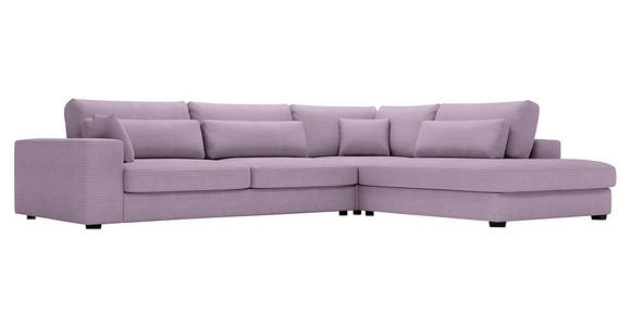 ECKSOFA Violett Cord  - Violett/Schwarz, KONVENTIONELL, Kunststoff/Textil (314/250cm) - Carryhome