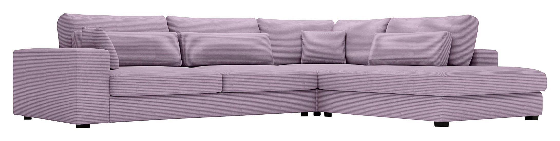 ECKSOFA Violett Cord  - Violett/Schwarz, KONVENTIONELL, Kunststoff/Textil (314/250cm) - Carryhome