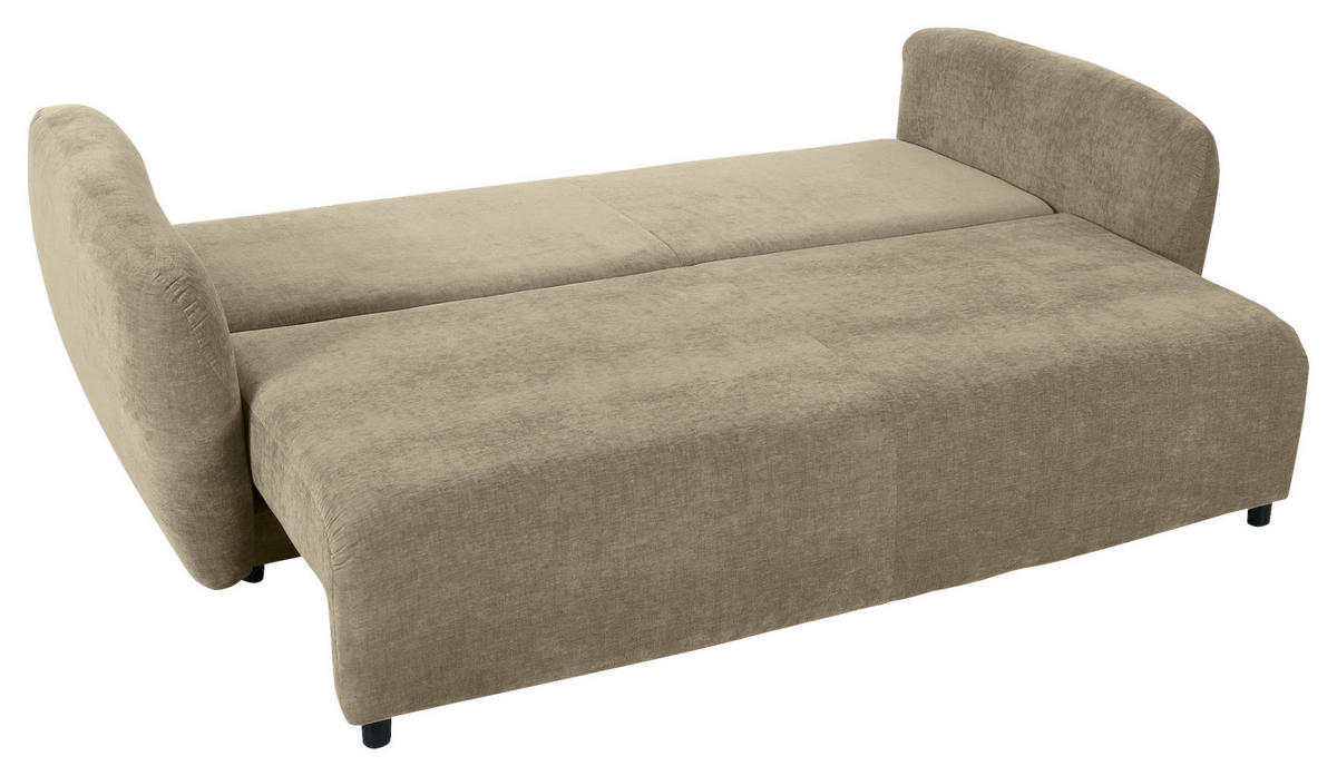 SCHLAFSOFA in Flachgewebe Beige  - Beige/Schwarz, KONVENTIONELL, Kunststoff/Textil (250/74/108cm) - Carryhome