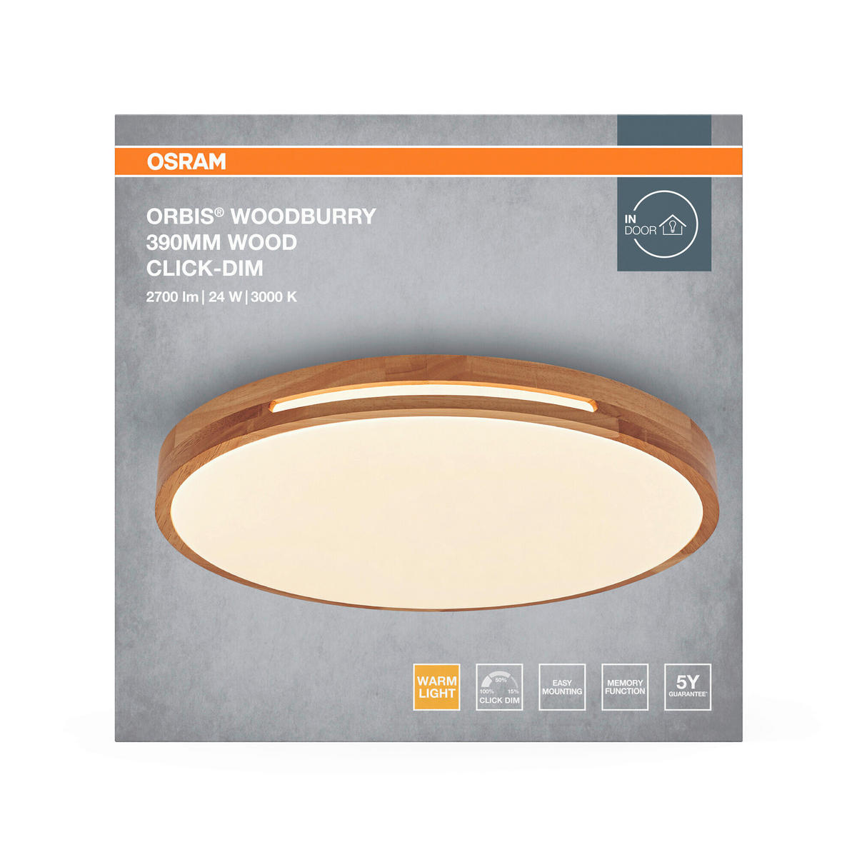 LED-DECKENLEUCHTE 39/7 cm   - Basics, Kunststoff/Metall (39/7cm) - Osram