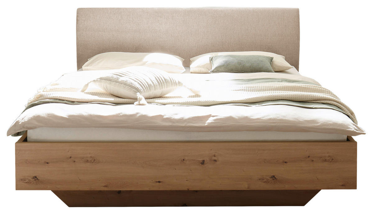 BETTANLAGE 180/200 cm  in Creme, Kaschmir, Eiche Artisan  - Kaschmir/Creme, KONVENTIONELL, Holzwerkstoff/Textil (180/200cm) - Xora