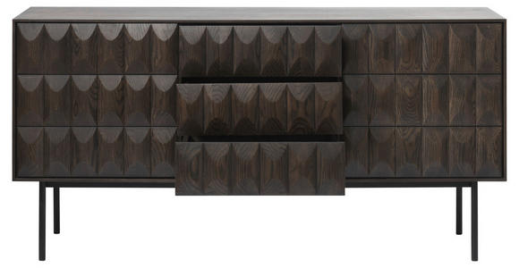 SIDEBOARD 160/79/45 cm  - Dunkelbraun/Schwarz, Trend, Holzwerkstoff/Metall (160/79/45cm) - Novel