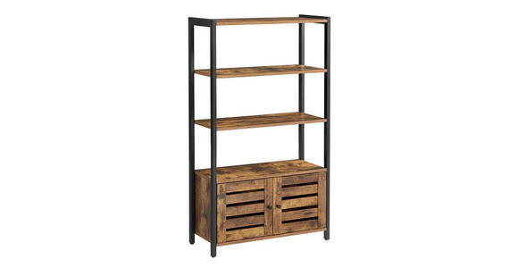 AUFBEWAHRUNGSREGAL - Schwarz/Braun, Trend, Holzwerkstoff/Metall (70/121,5/30cm) - Boxxx