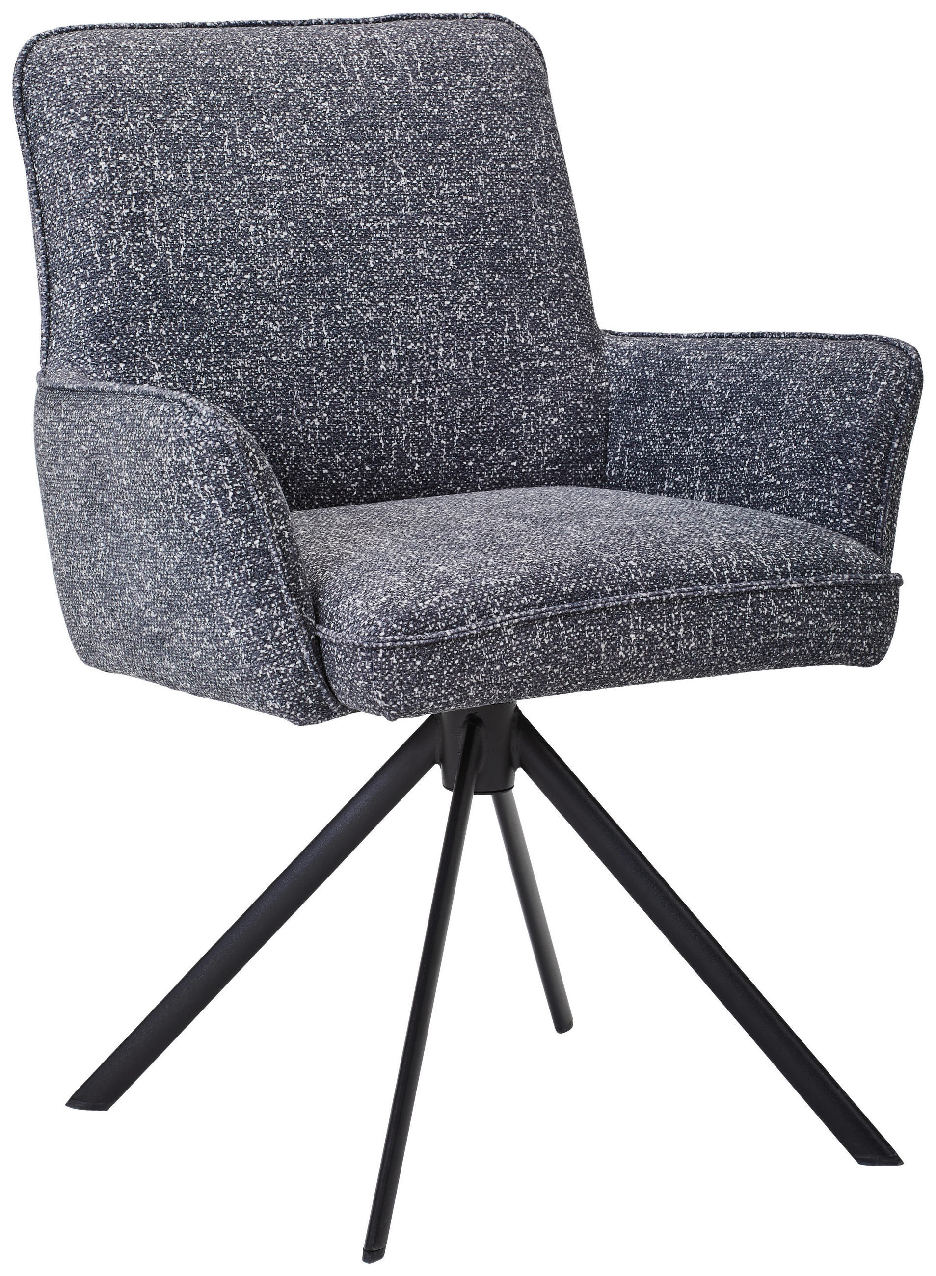 ARMLEHNSTUHL  in Eisen Flachgewebe  - Dunkelgrau/Schwarz, KONVENTIONELL, Textil/Metall (69/88/60cm) - Venda