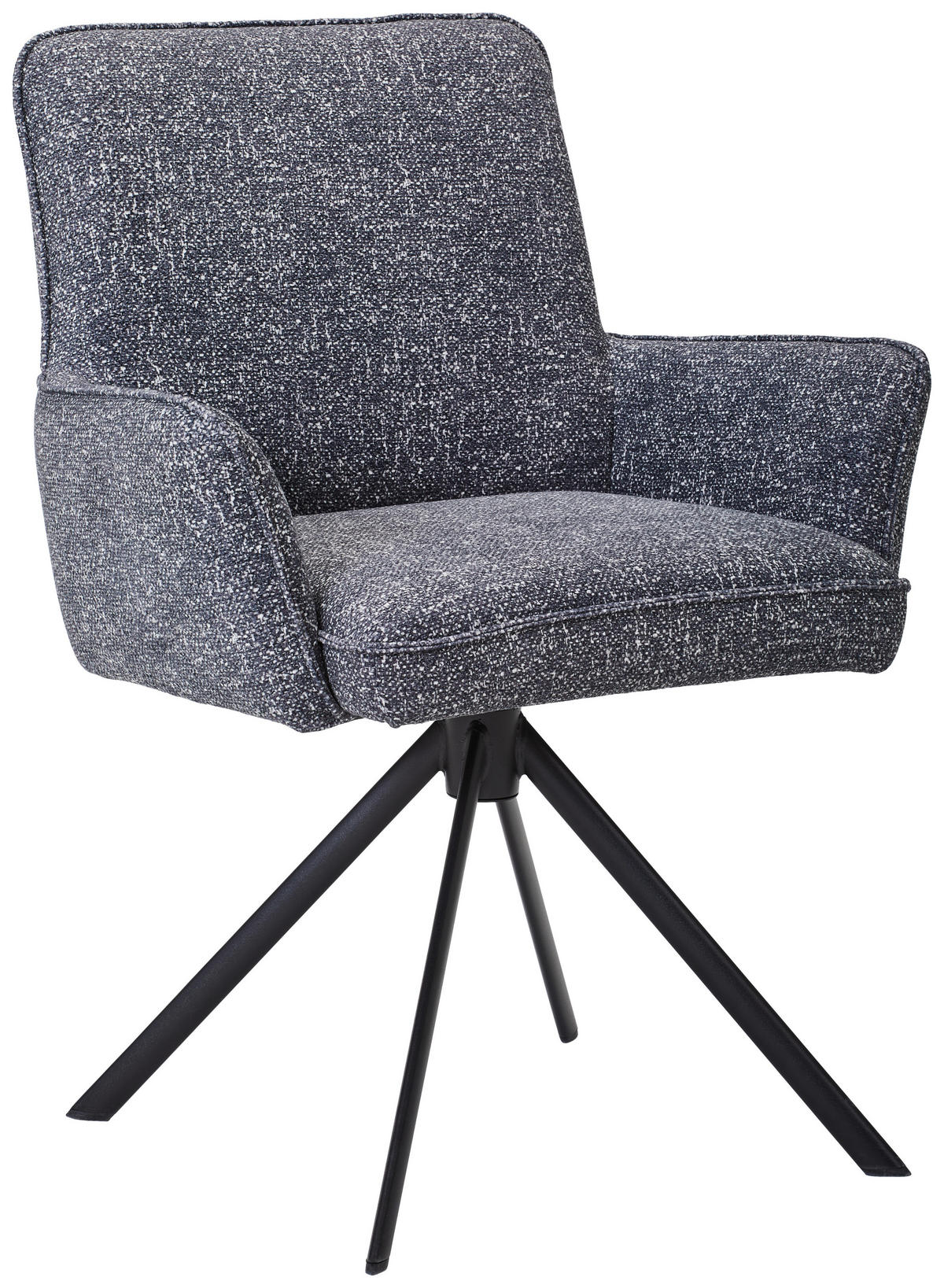 ARMLEHNSTUHL  in Eisen Flachgewebe  - Dunkelgrau/Schwarz, KONVENTIONELL, Textil/Metall (69/88/60cm) - Venda