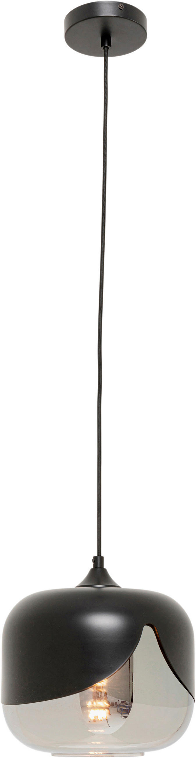 HÄNGELEUCHTE 25/142/25,5 cm   - Silberfarben/Schwarz, Design, Glas/Metall (25/142/25,5cm) - Kare-Design