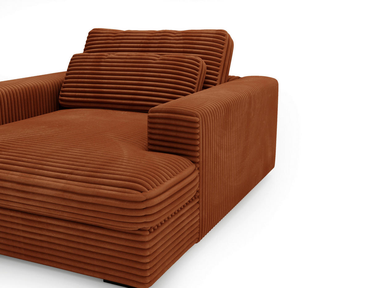 XXL-SESSEL - Rostfarben/Schwarz, MODERN, Kunststoff/Textil (122/80/159cm) - Lomoco