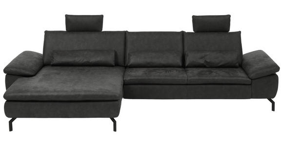WOHNLANDSCHAFT in Textil Anthrazit - Anthrazit/Schwarz, Design, Textil/Metall (181/341cm) - Dieter Knoll