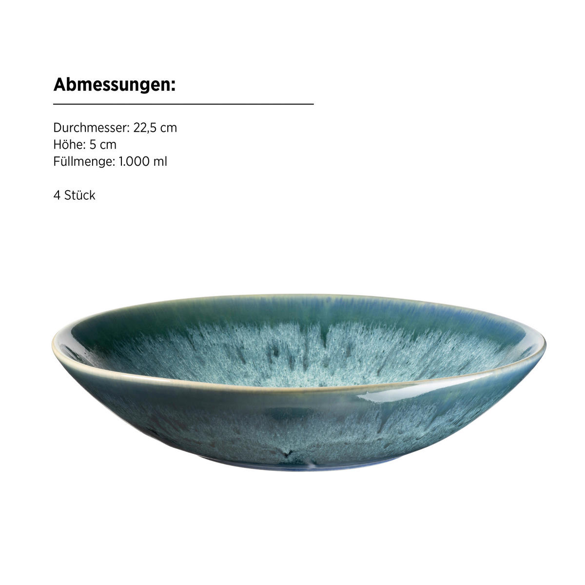 TAFELSERVICE Carellia 8-teilig  - Blau, Trend, Keramik - Mäser