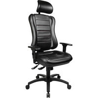 CHEFSESSEL Lederlook Schwarz, Alufarben  - Rot/Schwarz, Design, Kunststoff/Textil (50/121-150/47cm) - Topstar