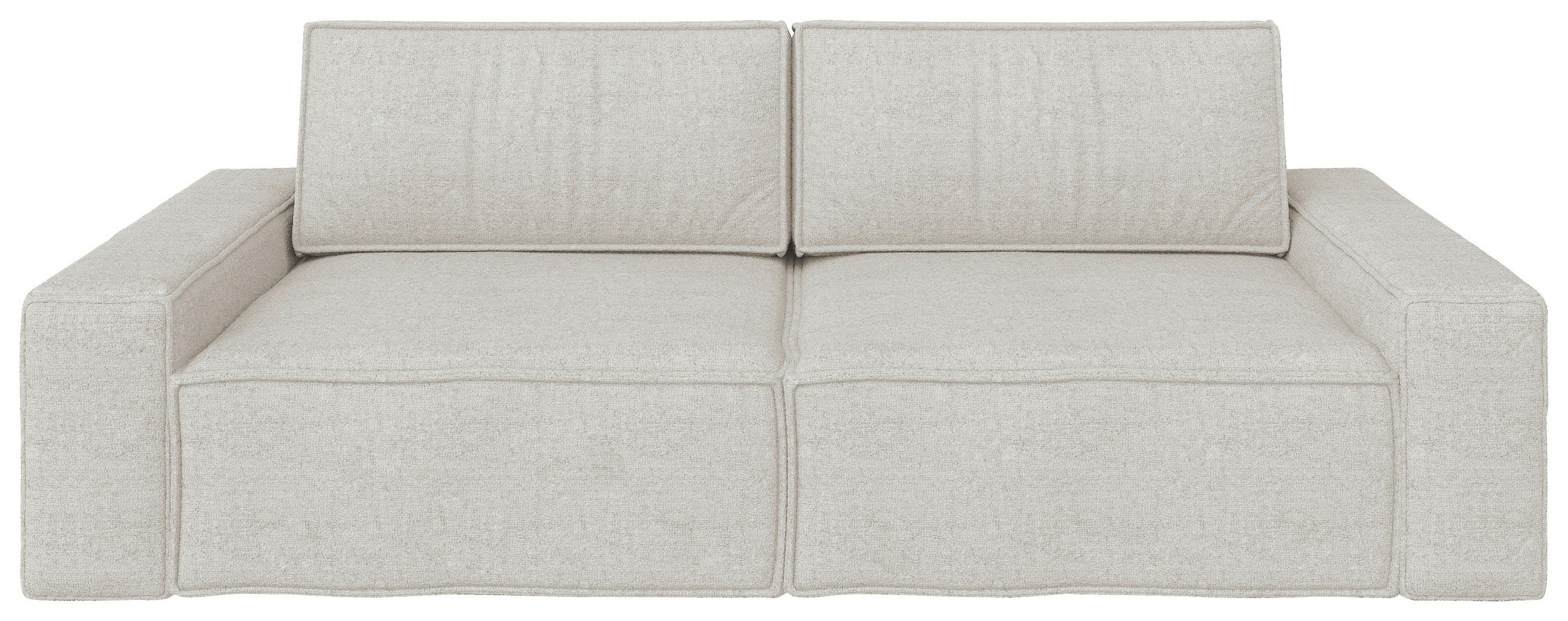 SCHLAFSOFA  mit Liegefunktion, Schlafen auf Sitzhöhe, Rücken echt Webstoff Creme  - Creme/Schwarz, KONVENTIONELL, Kunststoff/Textil (256/83/115cm) - Carryhome