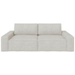 SCHLAFSOFA  in Webstoff Creme  - Creme/Schwarz, KONVENTIONELL, Kunststoff/Textil (256/83/115cm) - Carryhome