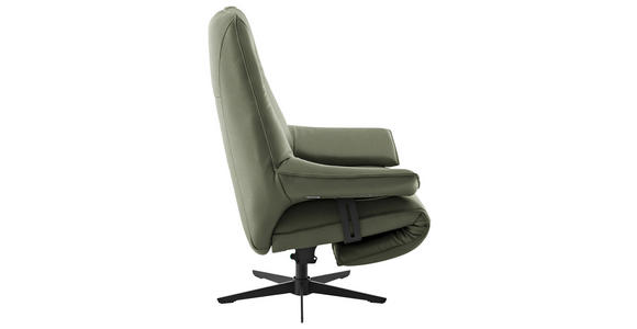 RELAXSESSEL in Leder Grün  - Beige/Schwarz, Design, Leder/Metall (92/79/82cm) - Dieter Knoll