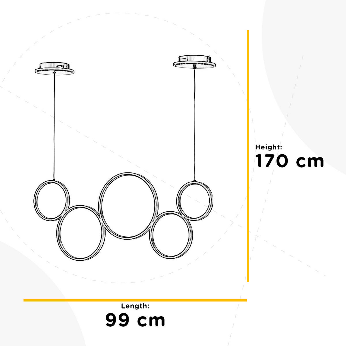 LED-HÄNGELEUCHTE 99/20/170 cm   - Schwarz, Design, Metall (99/20/170cm)