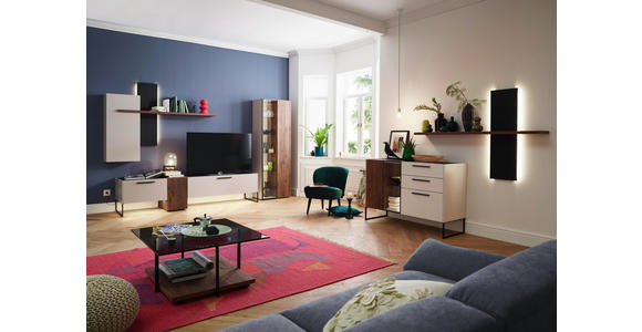 COUCHTISCH in Metall, Glas, Holzwerkstoff 85/85/41 cm - Schwarz/Braun, Design, Glas/Holzwerkstoff (85/85/41cm) - Moderano