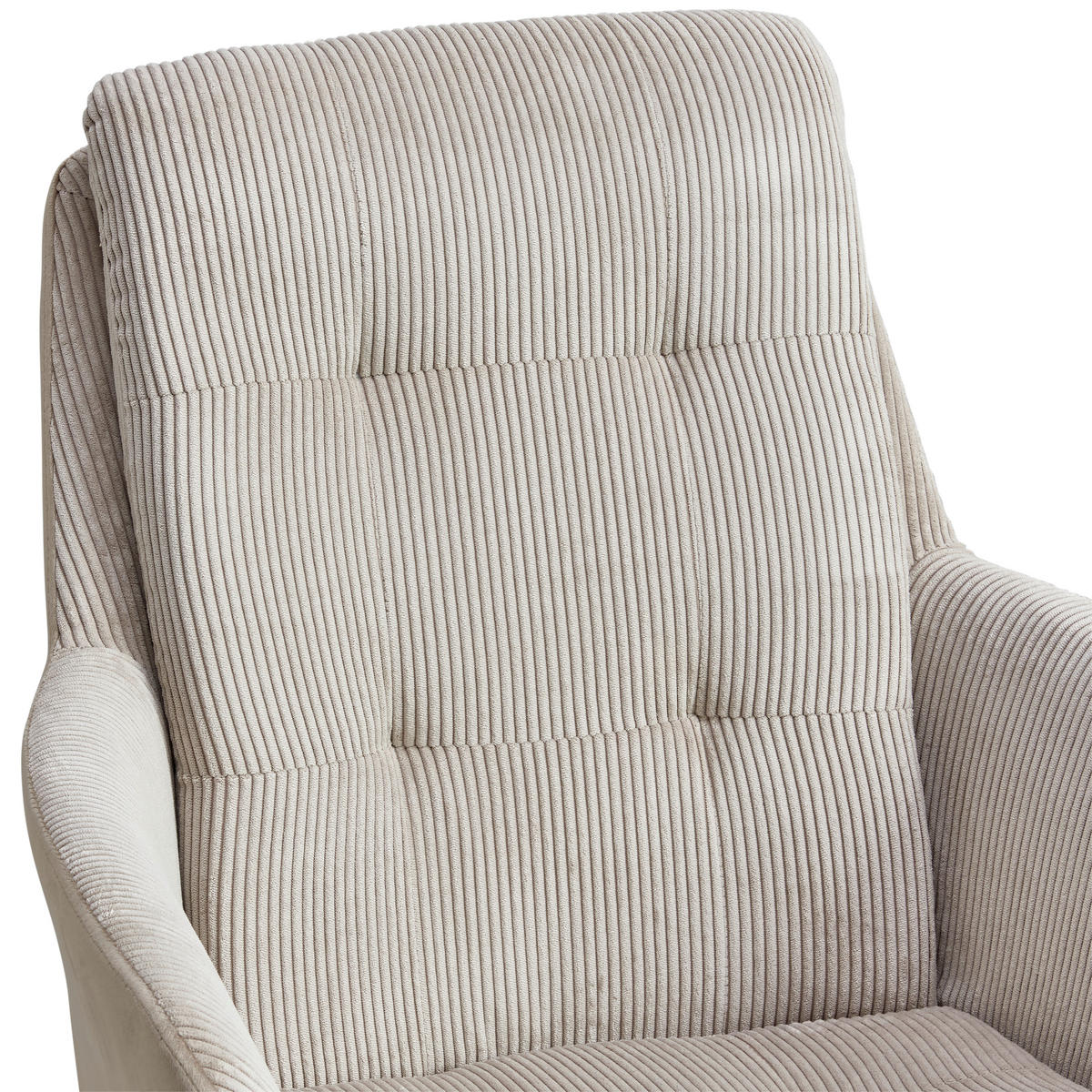 ARMLEHNSTUHL  in Eisen Webstoff, Cord, Samt  - Beige/Schwarz, LIFESTYLE, Textil/Metall (60/94/64cm) - MID.YOU