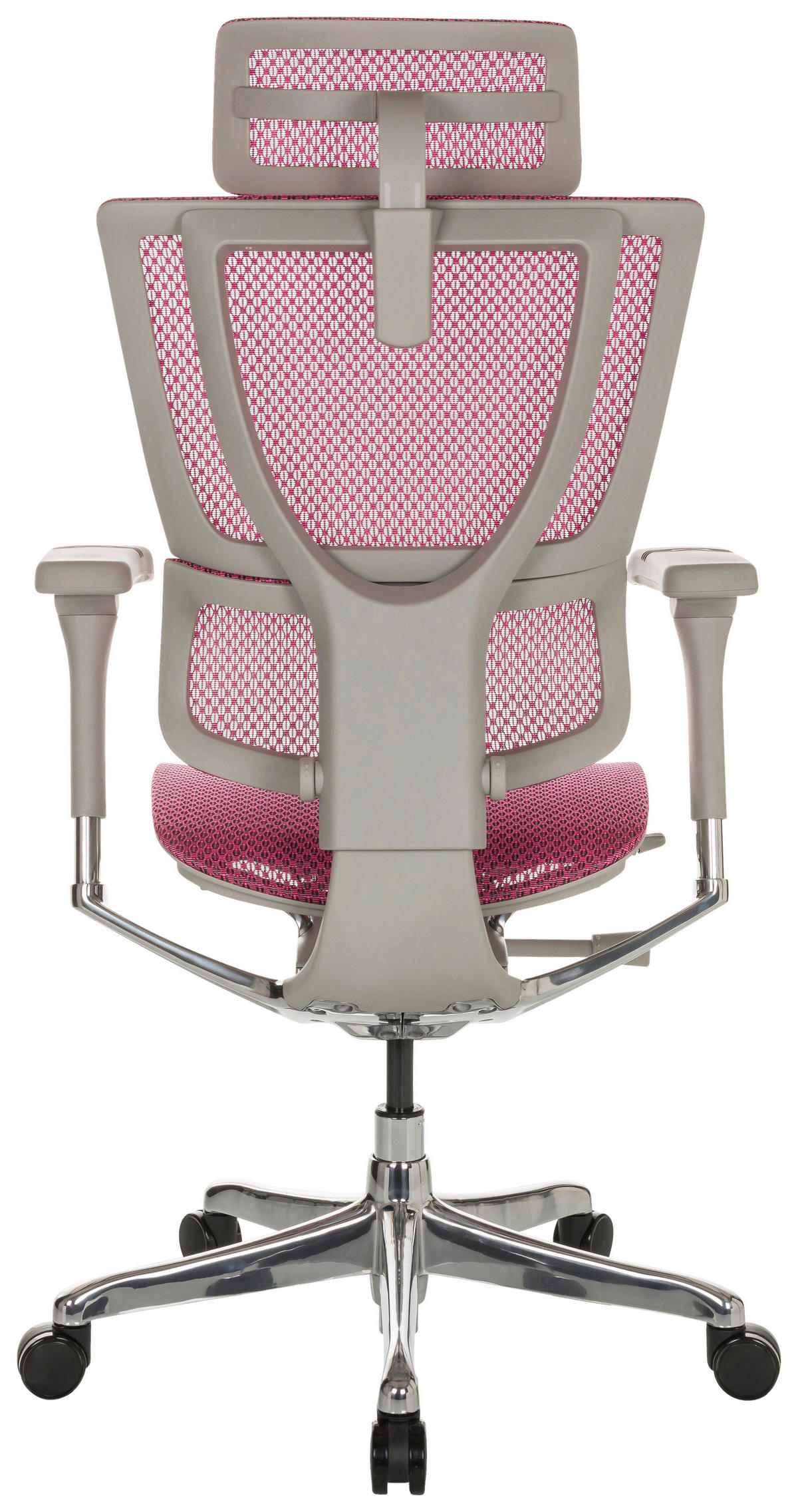 DREHSTUHL Netz Rosa  - Beige/Silberfarben, Basics, Kunststoff/Textil (69/116-138/66cm) - MID.YOU