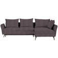 ECKSOFA in Webstoff Grau  282/182 cm  - Schwarz/Grau, MODERN, Textil/Metall (282/182cm) - Carryhome