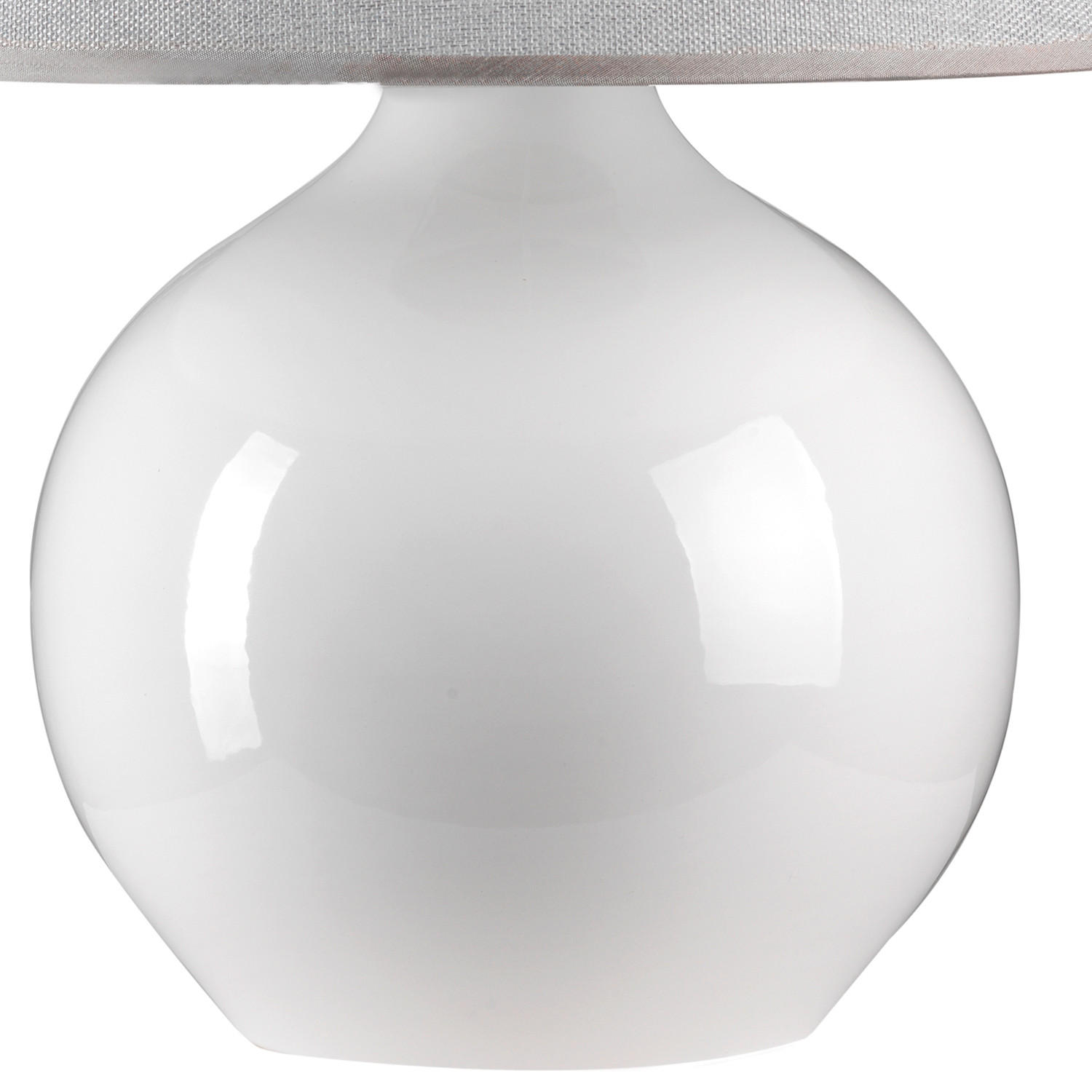 STOLNÁ LAMPA, E27, 40/52 cm  - biela, Konventionell, textil/keramika (40/52cm)