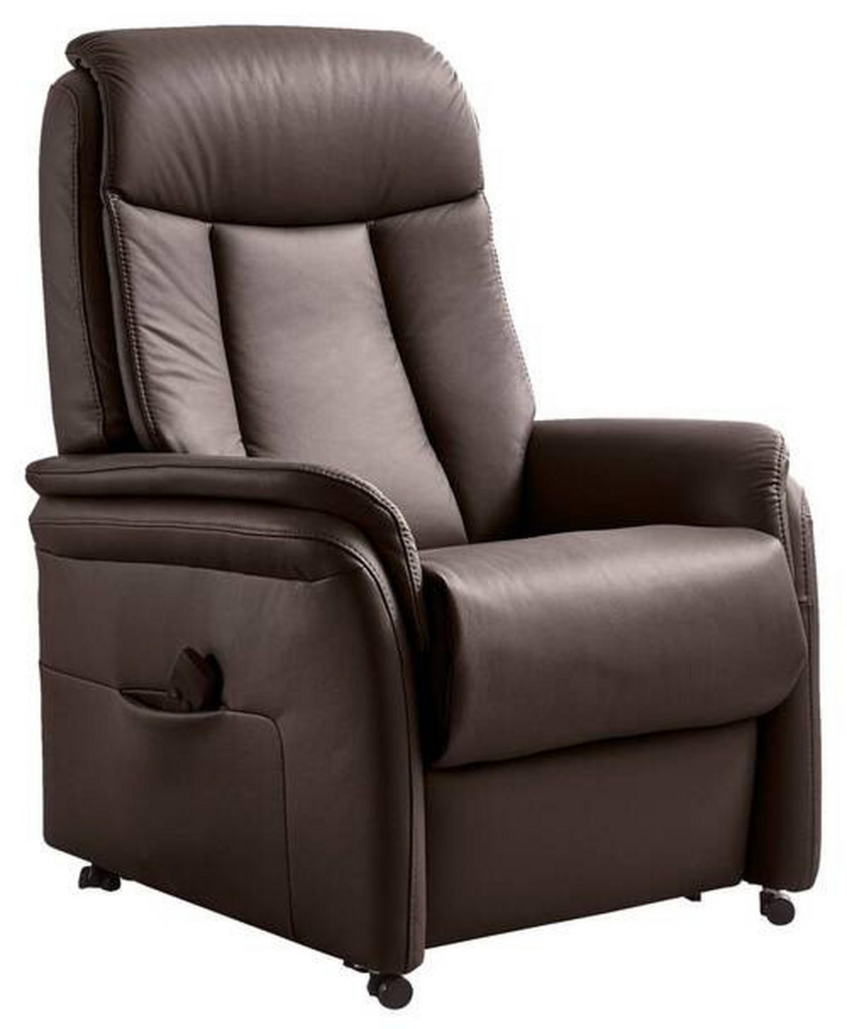 FERNSEHSESSEL in Dunkelbraun  - Dunkelbraun/Schwarz, Konventionell, Leder/Kunststoff (74/107/84cm) - Valdera