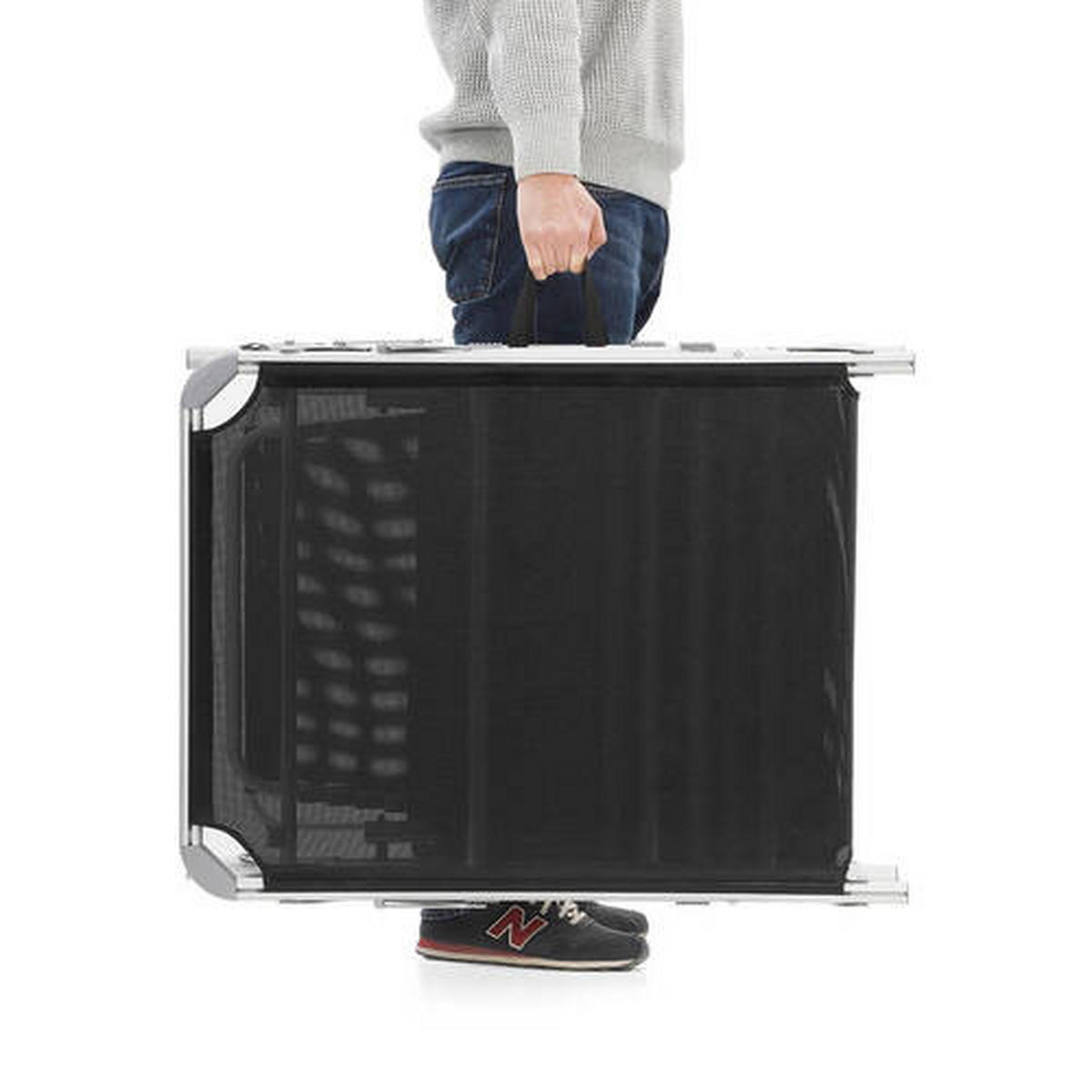 ZAHRADNÍ LEHÁTKO kov, textil - černá/barvy hliníku, Moderní, kov/textil (65/48/200cm) - Modante