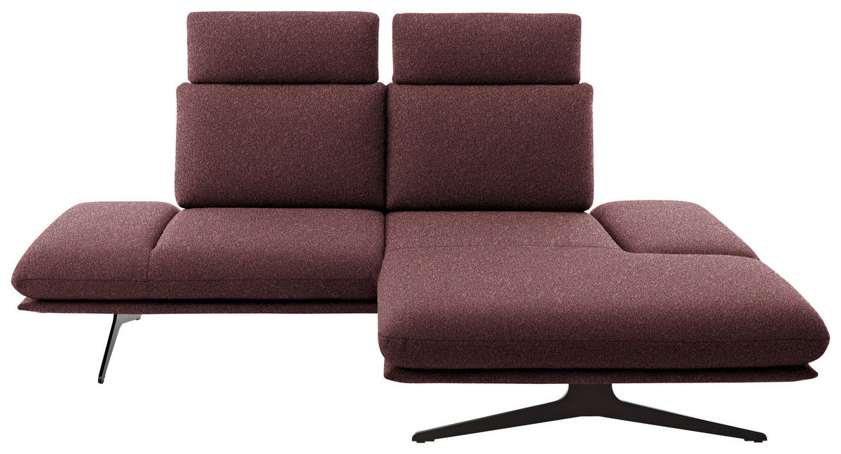 ECKSOFA  in Flachgewebe Bordeaux  234/155 cm  - Bordeaux/Schwarz, Design, Textil/Metall (234/155cm) - Dieter Knoll