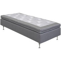 RAMSÄNG ,90/200 cm  i grå  - aluminiumfärg/grå, Klassisk, metall/trä (90/200cm) - Best Price