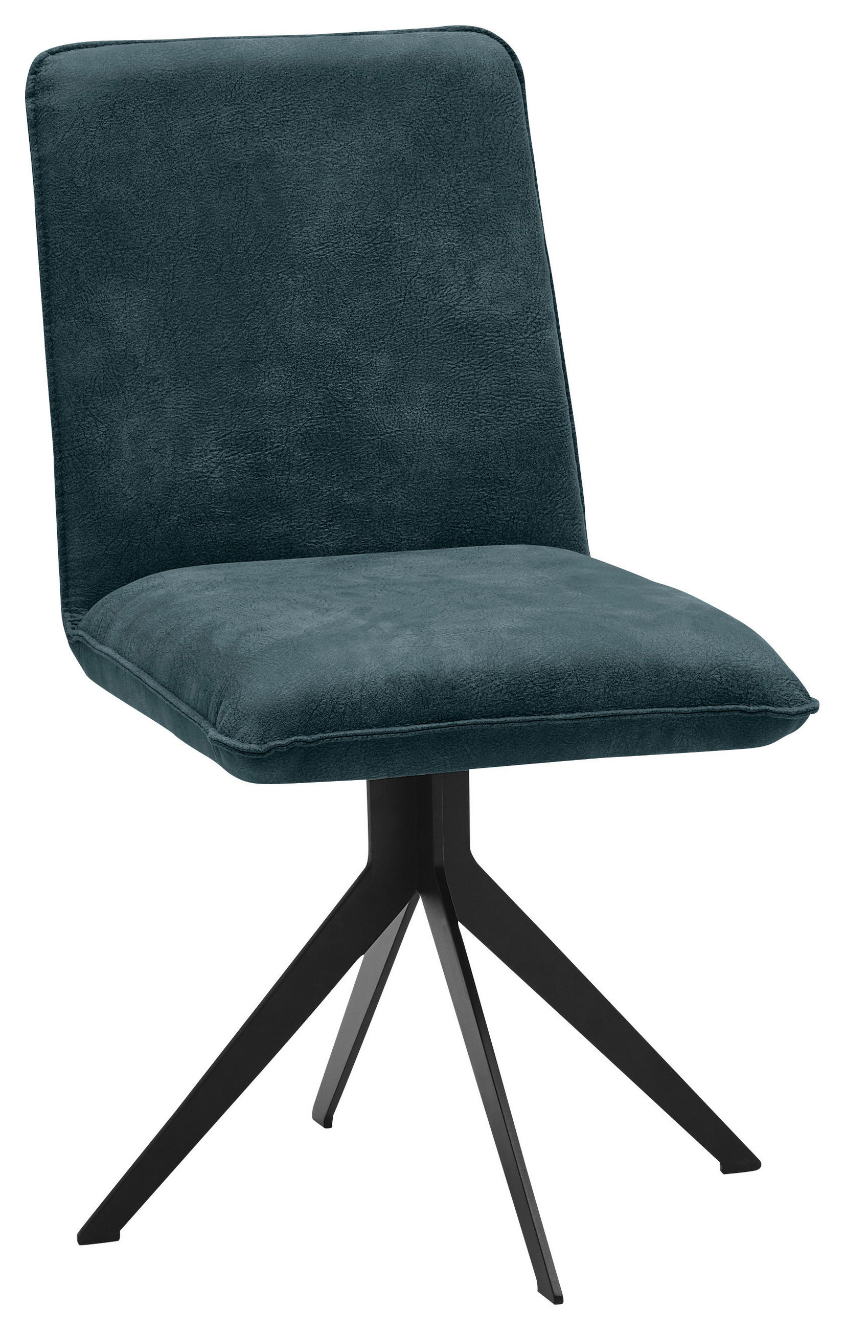STUHL Lederlook Schwarz, Petrol  - Petrol/Schwarz, Design, Textil/Metall (46,5/87/64cm) - Voleo