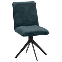 STUHL Lederlook Schwarz, Petrol  - Petrol/Schwarz, Design, Textil/Metall (46,5/87/64cm) - Voleo