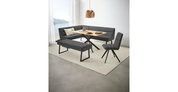 ECKBANK 159/217 cm Webstoff Schwarz, Dunkelgrau - Dunkelgrau/Schwarz, Design, Textil/Metall (159/217cm) - Novel