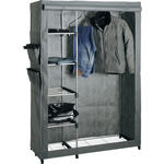 STOFFSCHRANK Grau, Alufarben  - Alufarben/Grau, Design, Textil/Metall (116/173/50cm) - Carryhome