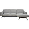 ECKSOFA in Struktur Grau  - Schwarz/Grau, Design, Textil/Metall (262/157cm) - Novel