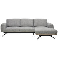 ECKSOFA in Struktur Grau  - Schwarz/Grau, Design, Textil/Metall (262/157cm) - Novel