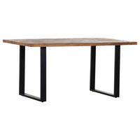 ESSTISCH Mangoholz massiv rechteckig Naturfarben  - Schwarz/Naturfarben, KONVENTIONELL, Holz/Metall (160/90/76cm) - Landscape