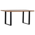 ESSTISCH in Holz 160/90/76 cm  - Schwarz/Naturfarben, KONVENTIONELL, Holz/Metall (160/90/76cm) - Landscape