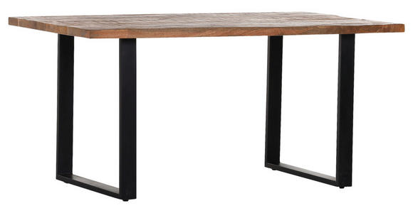 ESSTISCH in Holz 160/90/76 cm  - Schwarz/Naturfarben, KONVENTIONELL, Holz/Metall (160/90/76cm) - Landscape