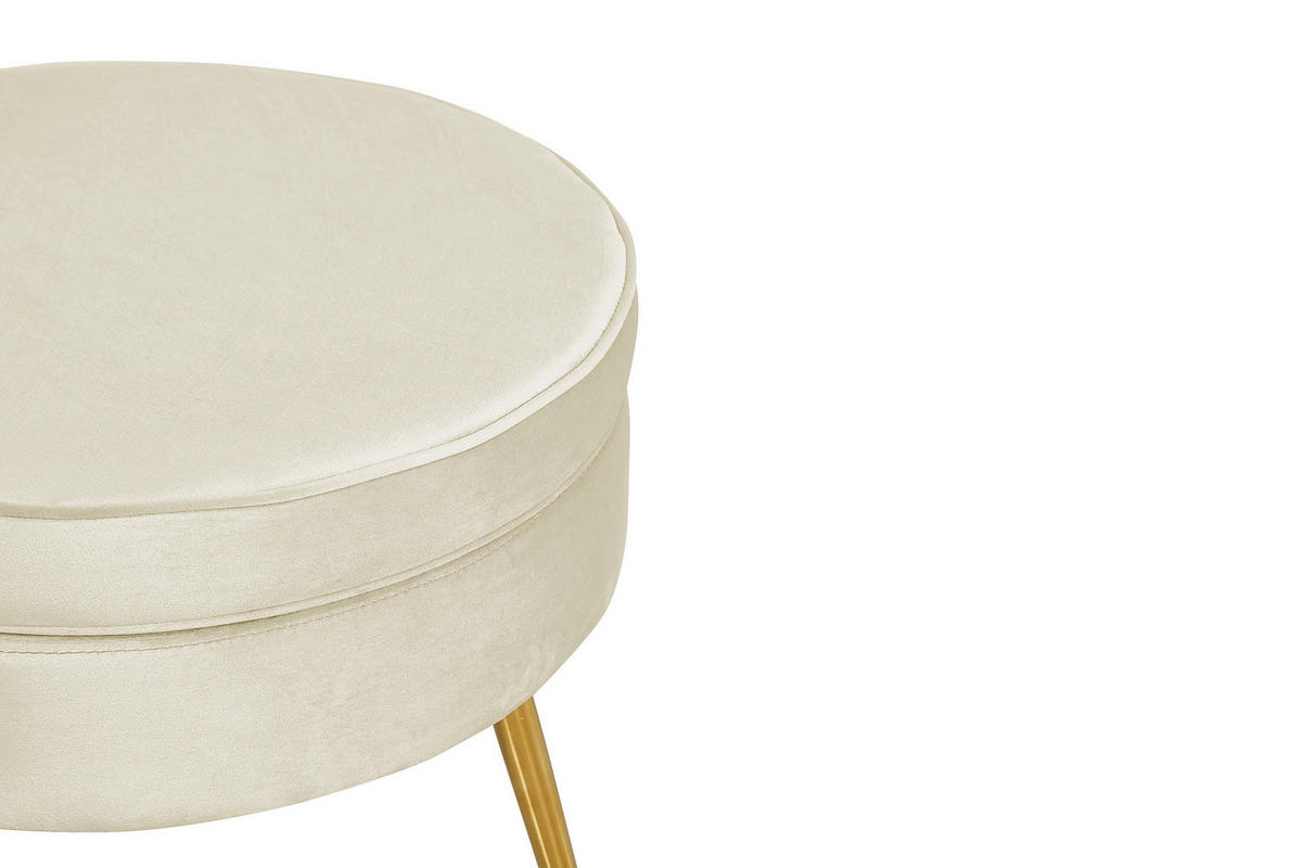 HOCKER in Textil Beige  - Beige/Goldfarben, MODERN, Textil/Metall (52/41/52cm) - Livetastic