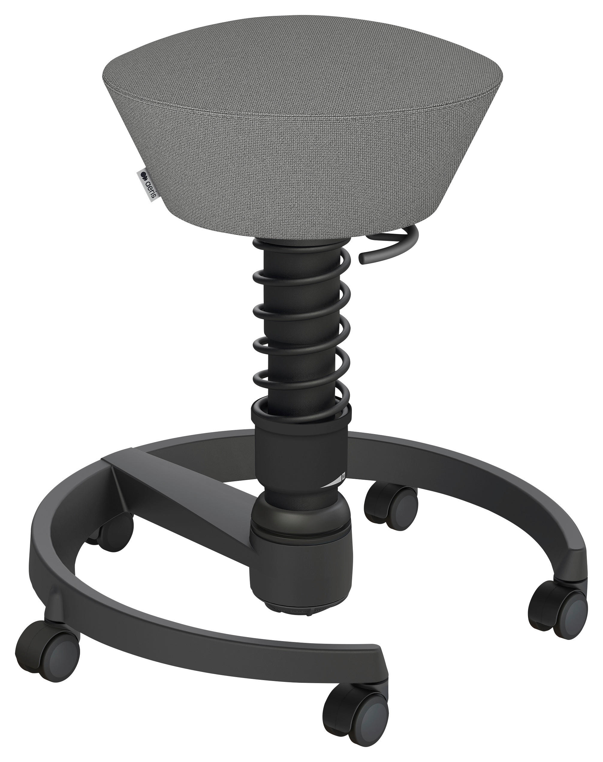 BÜROHOCKER 55/45,66/55 cm  - Hellgrau/Schwarz, Basics, Textil/Metall (55/45,66/55cm) - Aeris