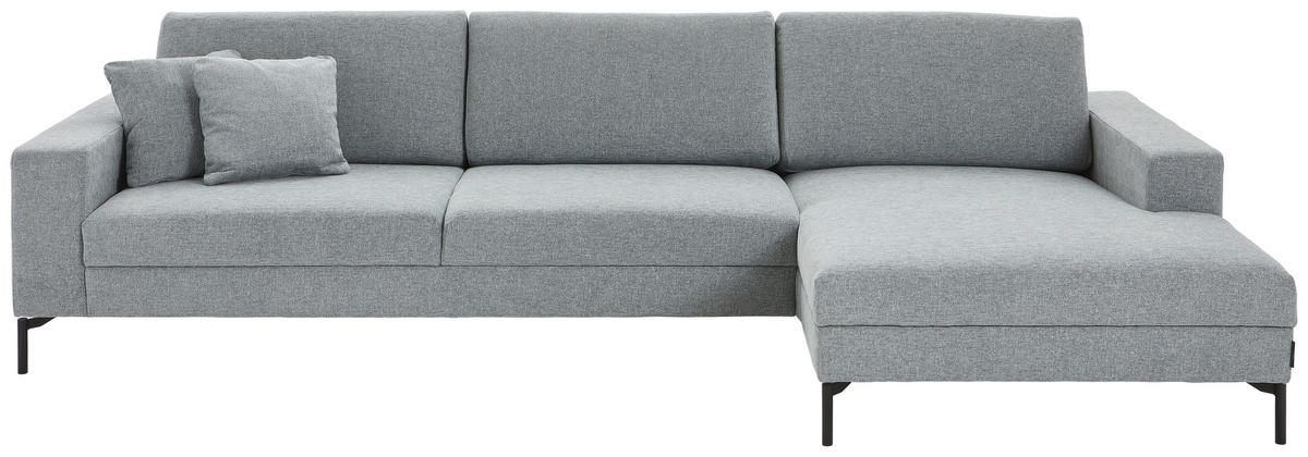 ECKSOFA in Chenille Hellblau  - Schwarz/Hellblau, Design, Textil/Metall (310/155cm) - Johann Jakob