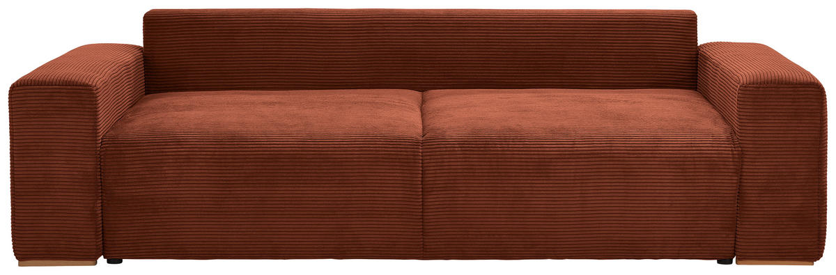 SCHLAFSOFA in Cord Kupferfarben  - Buchefarben/Schwarz, Konventionell, Holz/Kunststoff (255/86/123cm) - Livetastic