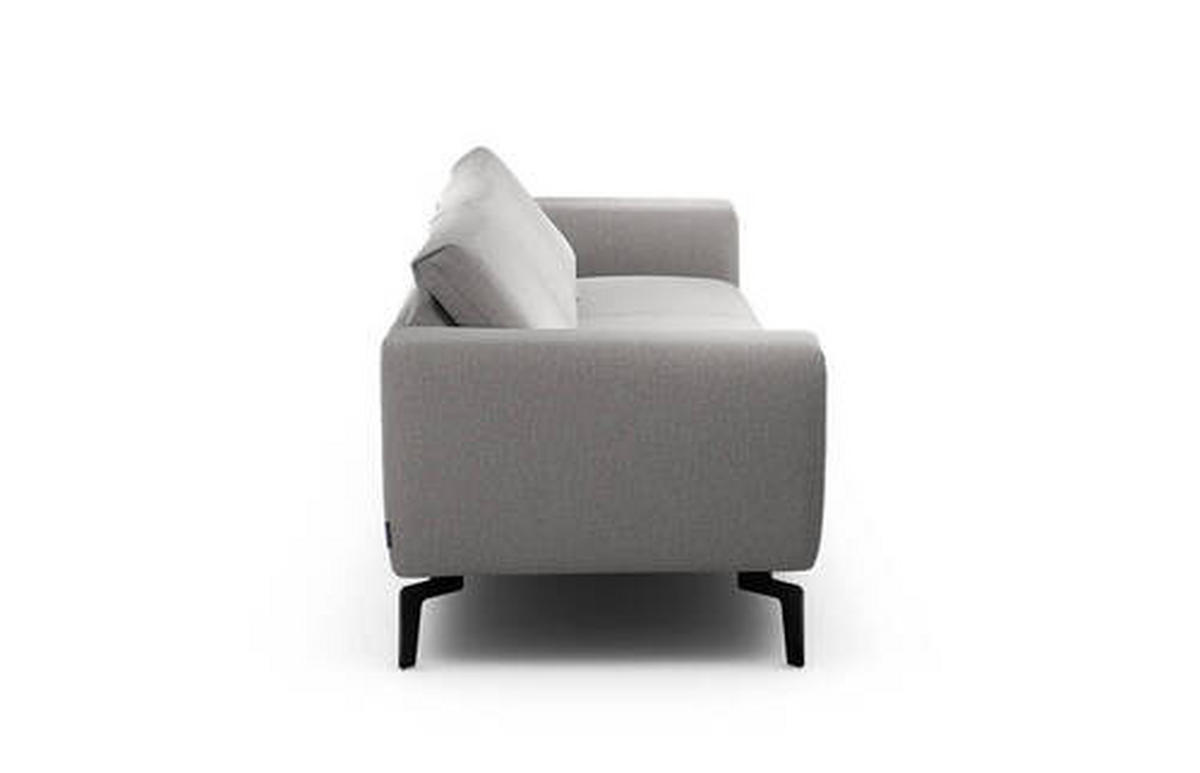 3-SITZER-SOFA in Chenille Hellgrau  - Hellgrau/Schwarz, Design, Textil/Metall (250/86/86-94cm) - SENSOO